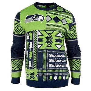 Seattle Seahawks Patches Ugly Crew Neck Sweater