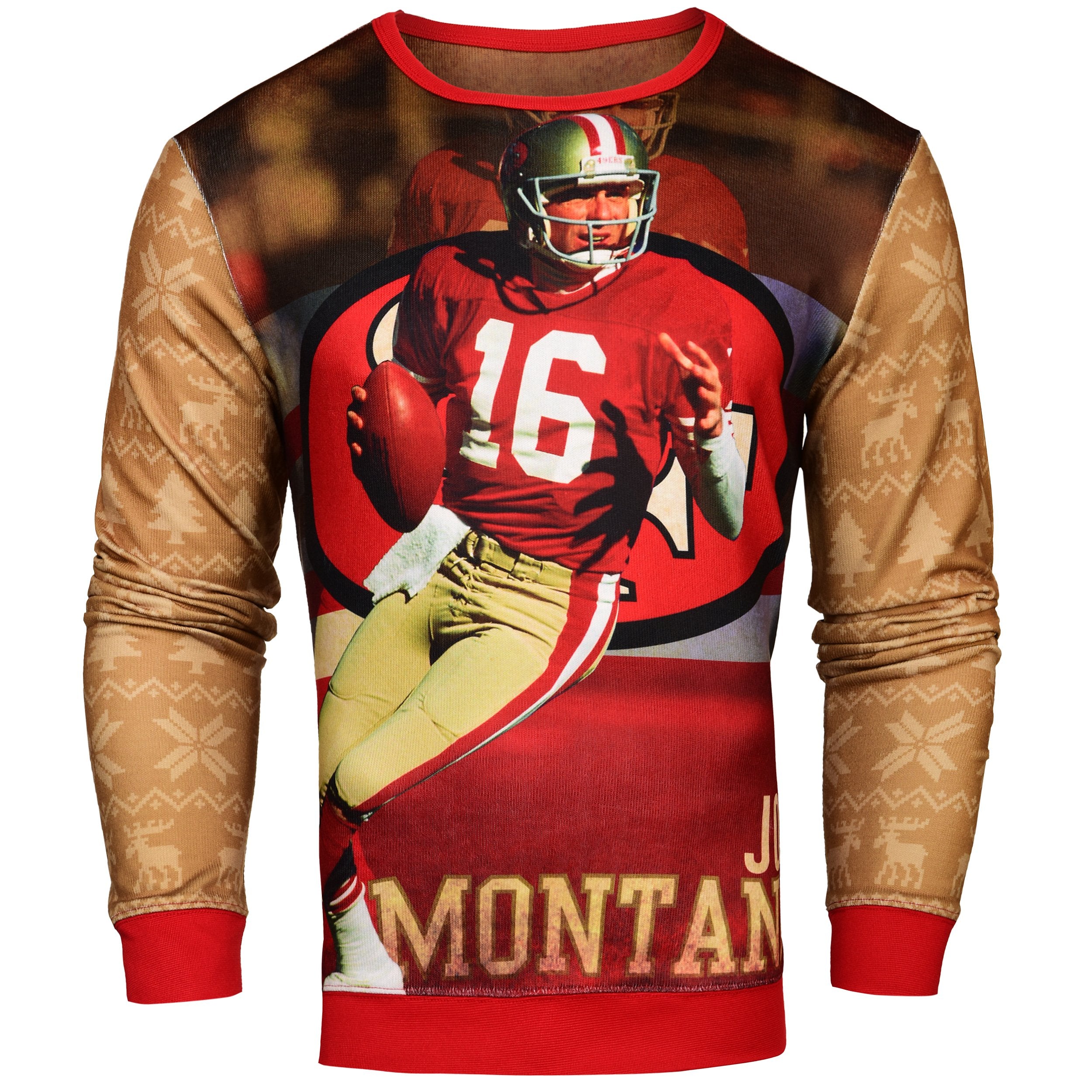 FOCO San Francisco 49ers NFL Joe Montana Retired Player Photo Print Sweater