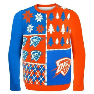 Busy Block Ugly Winter Sweater Oklahoma City Thunder