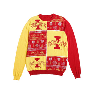 Iowa State Cyclones NCAA Mens Busy Block Snowfall Sweater