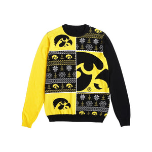 Iowa Hawkeyes NCAA Mens Busy Block Snowfall Sweater