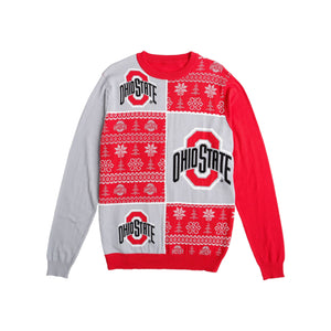 Ohio State Buckeyes NCAA Mens Busy Block Snowfall Sweater