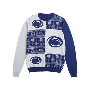 Penn State Nittany Lions NCAA Mens Busy Block Snowfall Sweater