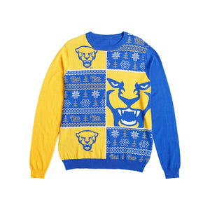 Pittsburgh Panthers NCAA Mens Busy Block Snowfall Sweater