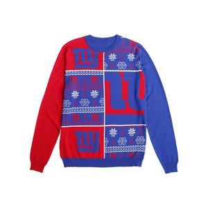 New York Giants NFL Mens Busy Block Snowfall Sweater