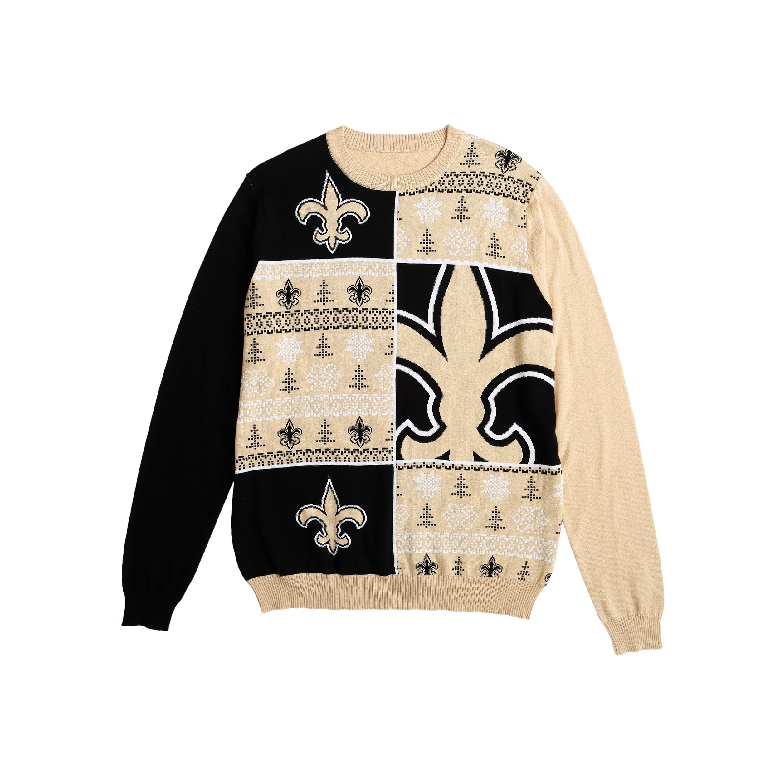 FOCO New Orleans Saints NFL Mens Busy Block Snowfall Sweater