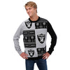 Las Vegas Raiders NFL Mens Busy Block Snowfall Sweater