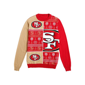 San Francisco 49ers NFL Mens Busy Block Snowfall Sweater