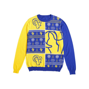 Los Angeles Rams NFL Mens Busy Block Snowfall Sweater