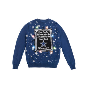Dallas Cowboys NFL Mens Dear Santa Light Up Sweater