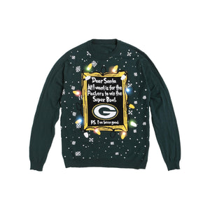 Green Bay Packers NFL Mens Dear Santa Light Up Sweater