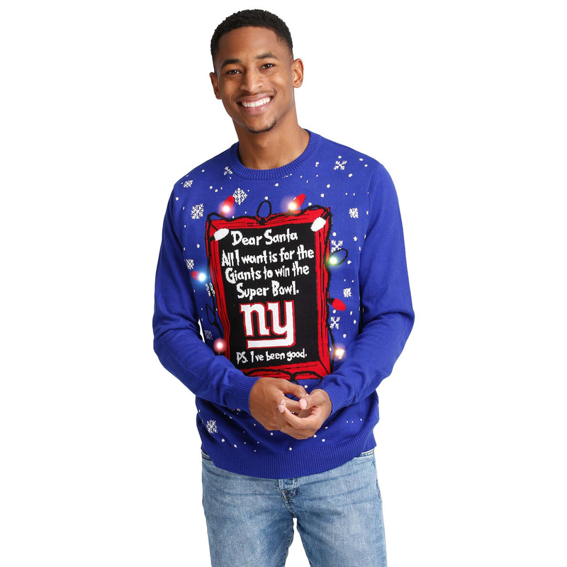 NFL, Sweaters, Nfl New York Giants Busy Block Ugly Christmas Sweater