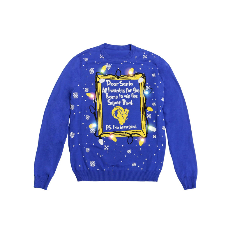 Los Angeles Rams Dog Family Holiday Ugly Sweater, Size: M