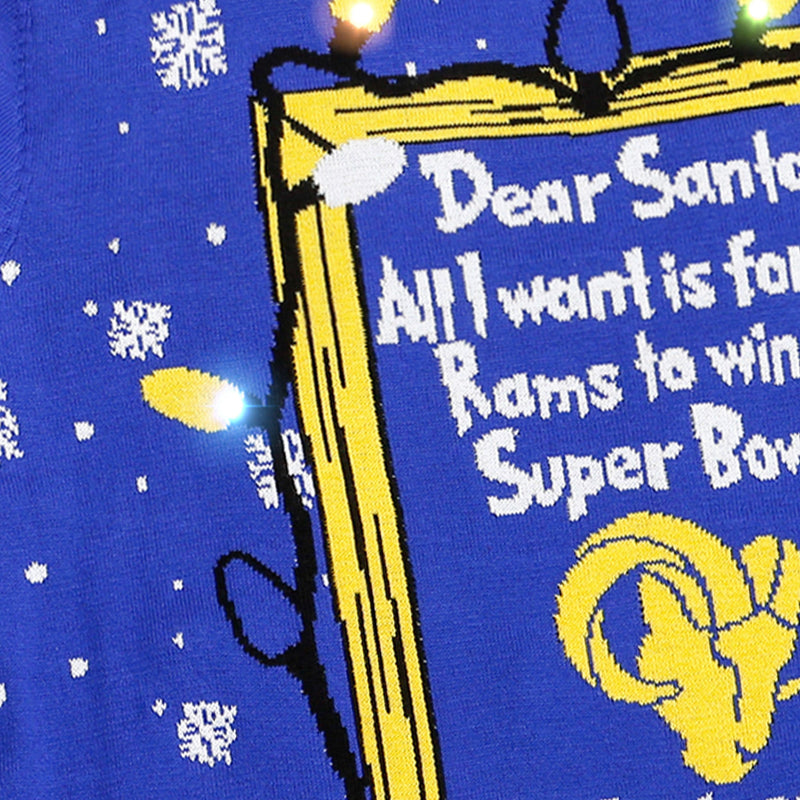 Los Angeles Rams Dog Family Holiday Ugly Sweater, Size: M