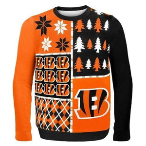 Busy Block Ugly Sweater Cincinnati Bengals