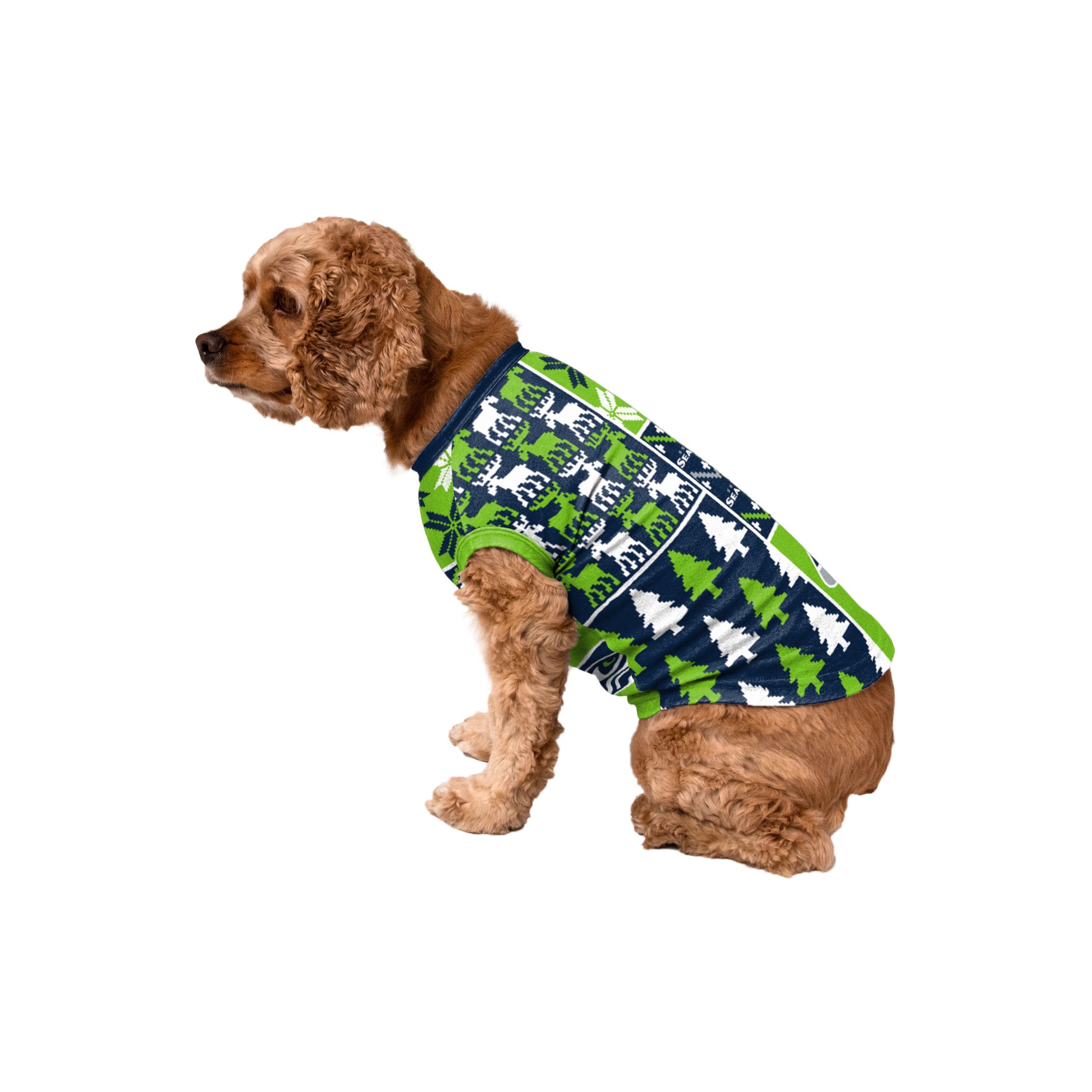 Seattle Seahawks NFL Busy Block Dog Sweater