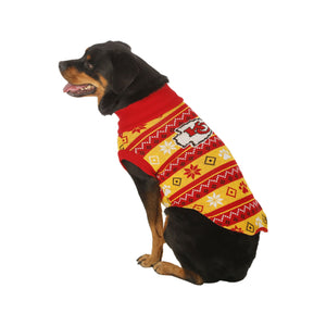 Kansas City Chiefs NFL Knitted Holiday Dog Sweater