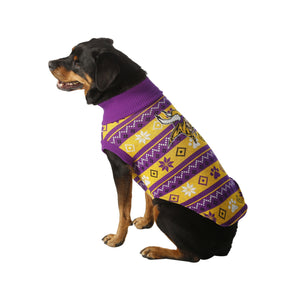 Minnesota Vikings NFL Knitted Holiday Dog Sweater