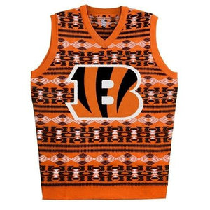 Cincinnati Bengals Aztec Print Ugly Sweater Vest