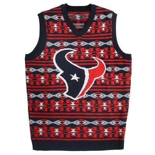 Houston Texans Aztec Print Ugly Sweater Vest