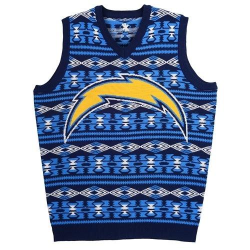 San Diego Chargers Aztec Print Ugly Sweater Vest