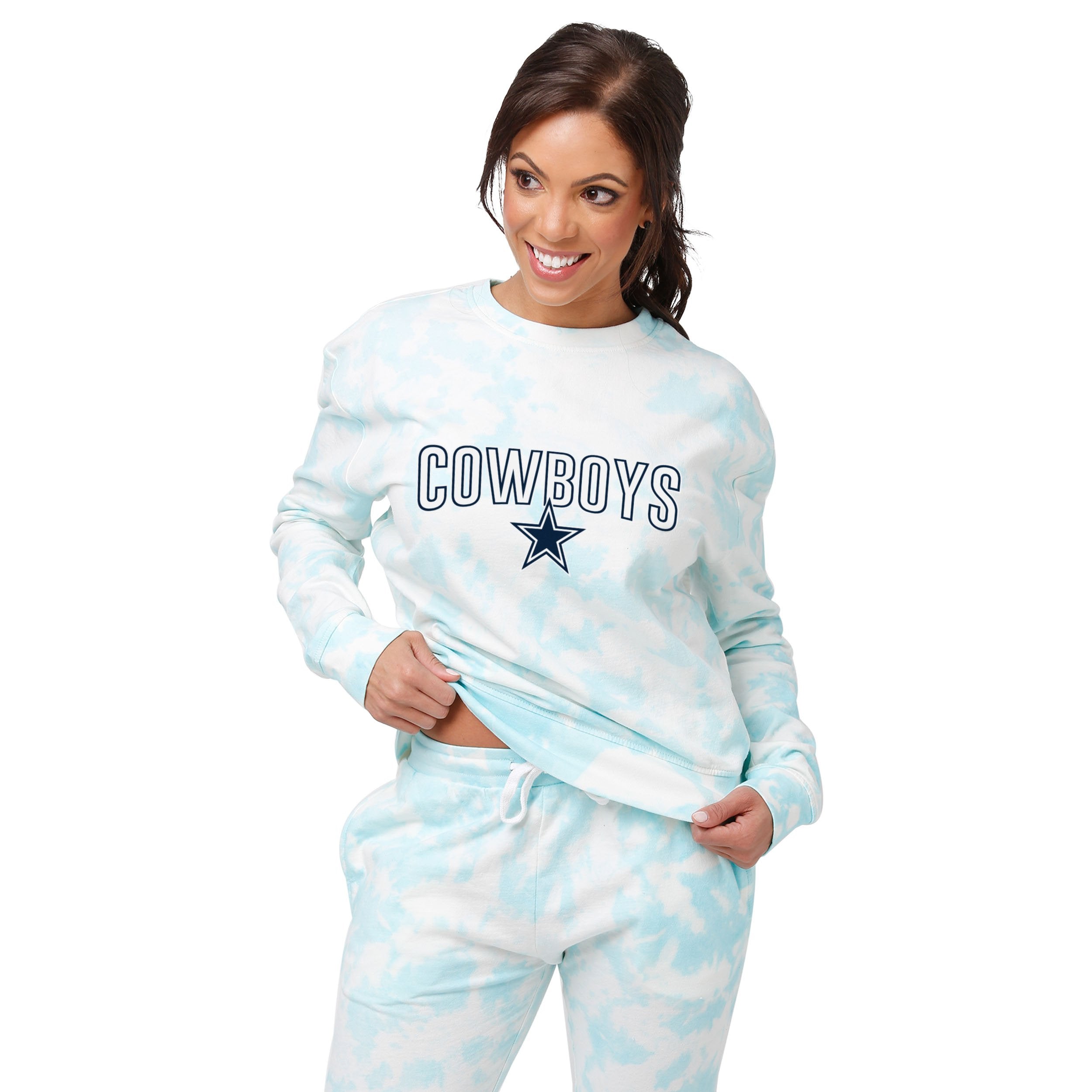 Dallas Cowboys Women's Long Sleeve Tie Dye Crop Tee 22 / M