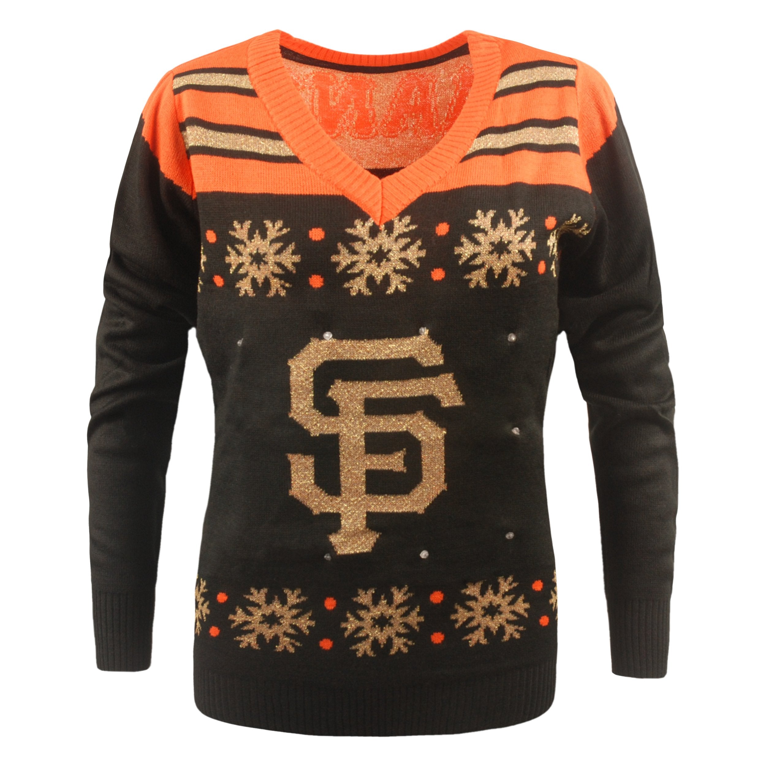 San Francisco Giants MLB Womens Light Up V-Neck Sweater