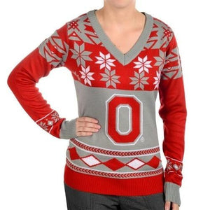 Ohio State Buckeyes Womens Big Logo V-Neck Sweater