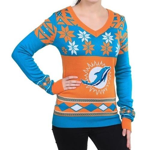 BEST Miami Dolphins Big Logo NFL Ugly Sweater