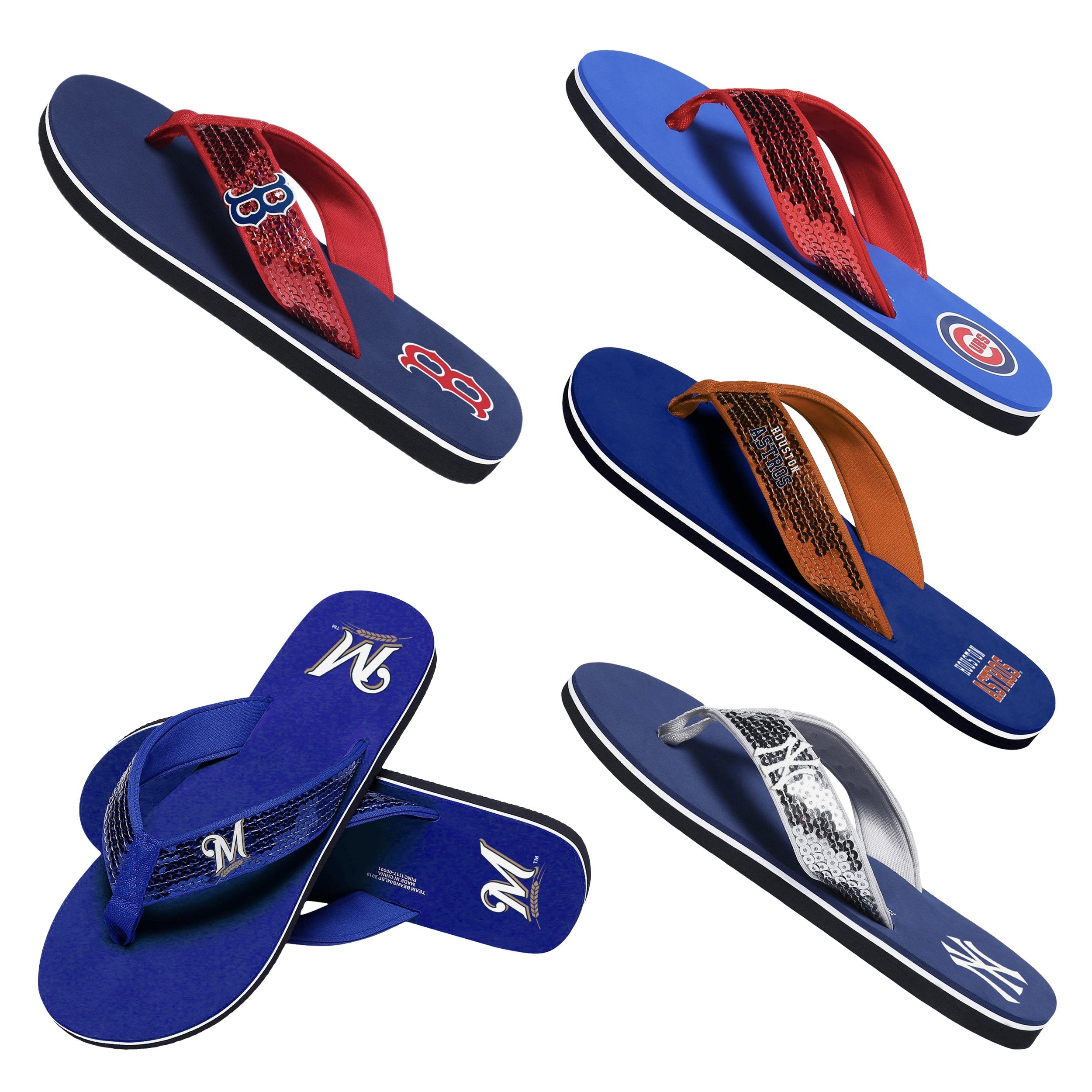 St Louis Cardinals MLB Womens Sequin Flip Flops