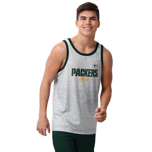 Green Bay Packers NFL Mens Gray Wordmark Sleeveless Top