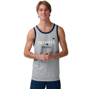 New England Patriots NFL Mens Gray Wordmark Sleeveless Top