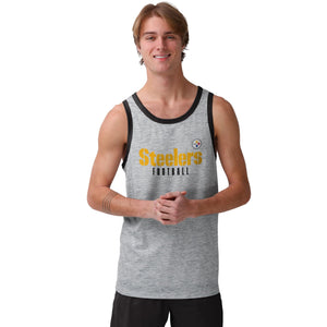 Pittsburgh Steelers NFL Mens Gray Wordmark Sleeveless Top