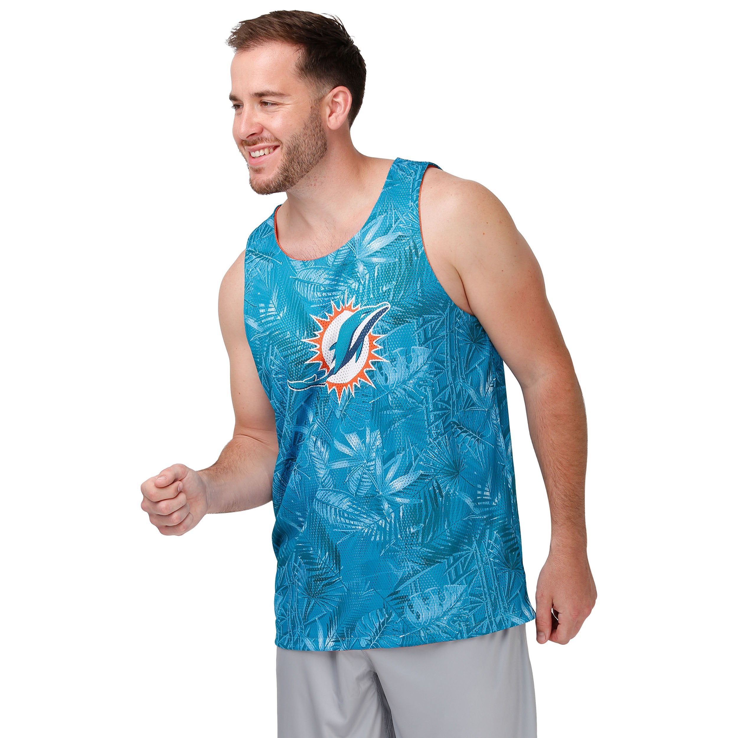 Miami Dolphins Mens Floral Shirt