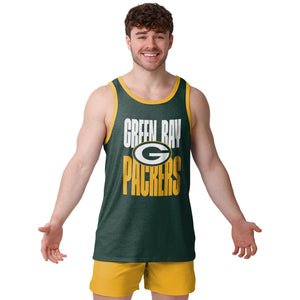 Green Bay Packers NFL Mens Solid Wordmark Sleeveless Top