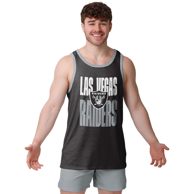 Las Vegas Raiders NFL Mens Gray Wordmark Sleeveless Top