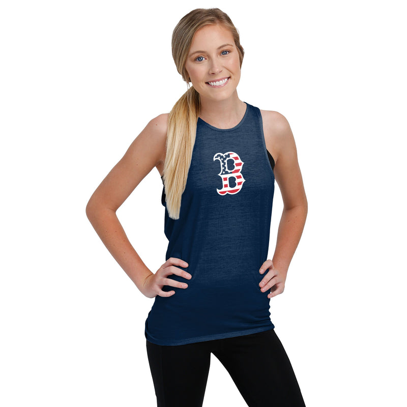 Boston Red Sox Womens Americana Tie-Breaker Sleeveless Top