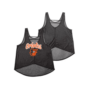 Baltimore Orioles MLB Womens Burn Out Sleeveless Top