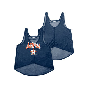 Houston Astros MLB Womens Burn Out Sleeveless Top