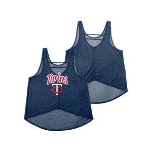 Minnesota Twins MLB Womens Burn Out Sleeveless Top
