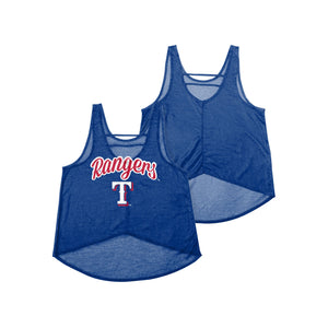 Texas Rangers MLB Womens Burn Out Sleeveless Top