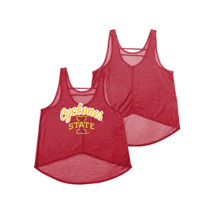 Iowa State Cyclones NCAA Womens Burn Out Sleeveless Top