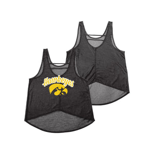Iowa Hawkeyes NCAA Womens Burn Out Sleeveless Top