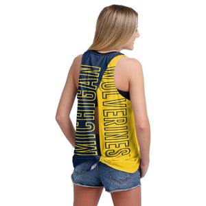 Michigan Wolverines NCAA Womens Tie-Breaker Sleeveless Top