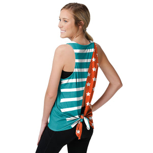 Miami Dolphins NFL Womens Americana Tie-Breaker Sleeveless Top