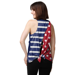 New York Giants NFL Womens Americana Tie-Breaker Sleeveless Top