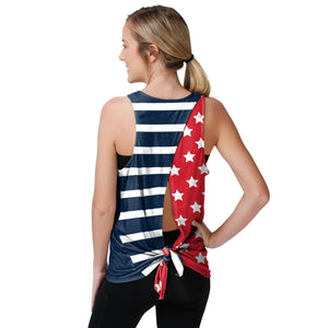 New England Patriots NFL Womens Americana Tie-Breaker Sleeveless Top