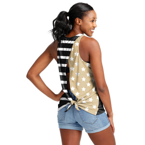 New Orleans Saints NFL Womens Americana Tie-Breaker Sleeveless Top