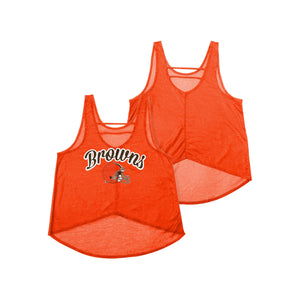 Cleveland Browns NFL Womens Original Burn Out Sleeveless Top