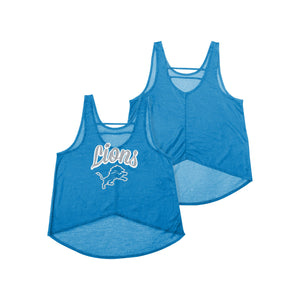 Detroit Lions NFL Womens Burn Out Sleeveless Top